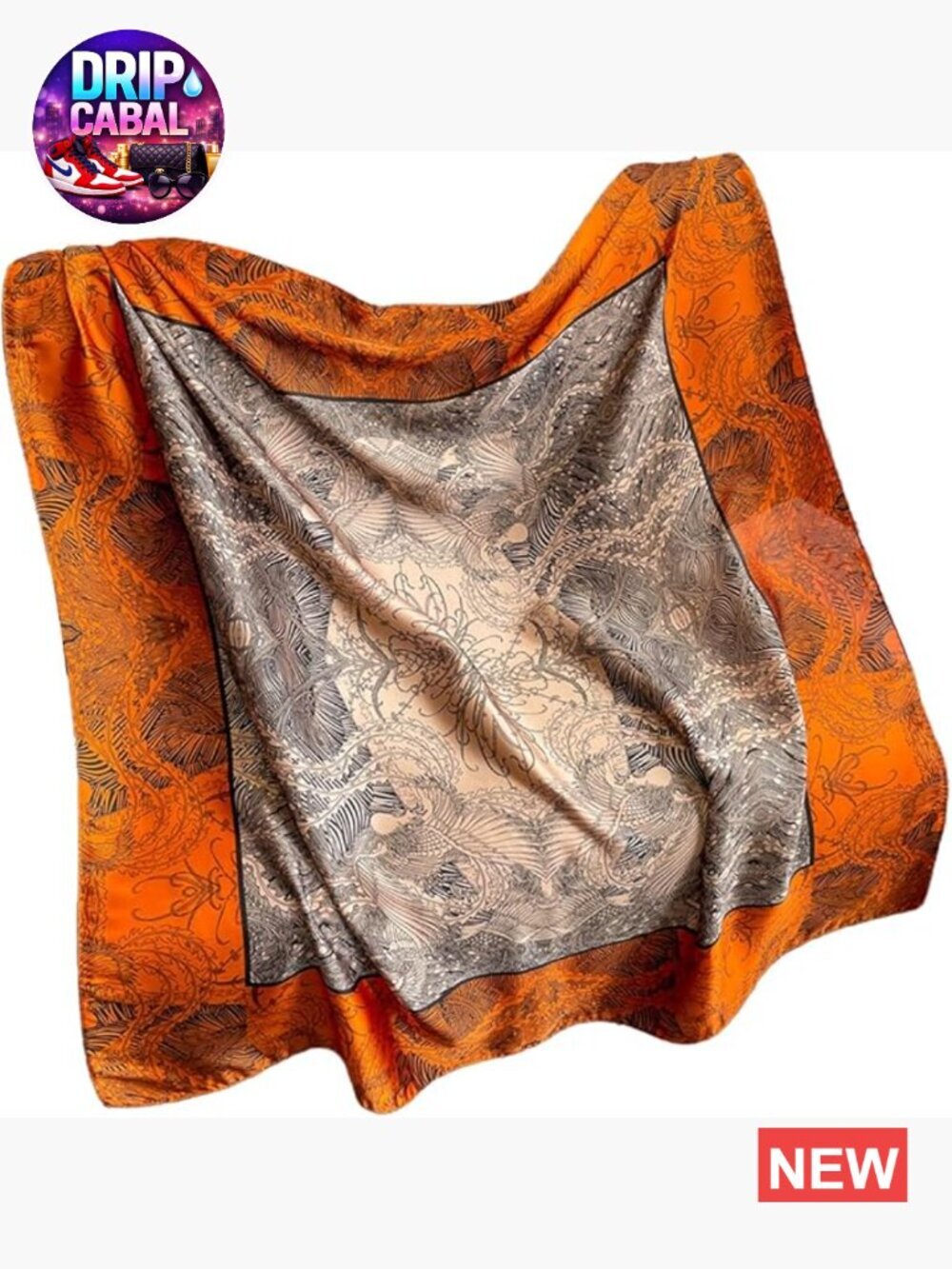 Large Square Silk Scarf 43" - Fashion Headwrap for Hair Sleeping